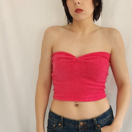 70s Pink Terrycloth Tube Top