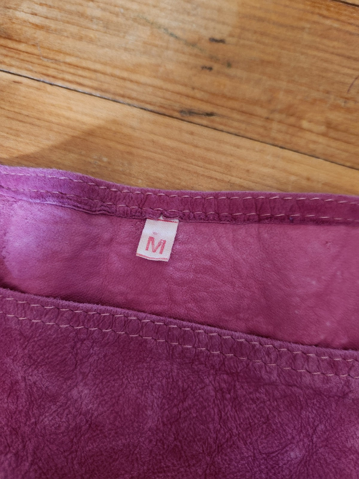 90s Pink Suede Square Neck Top