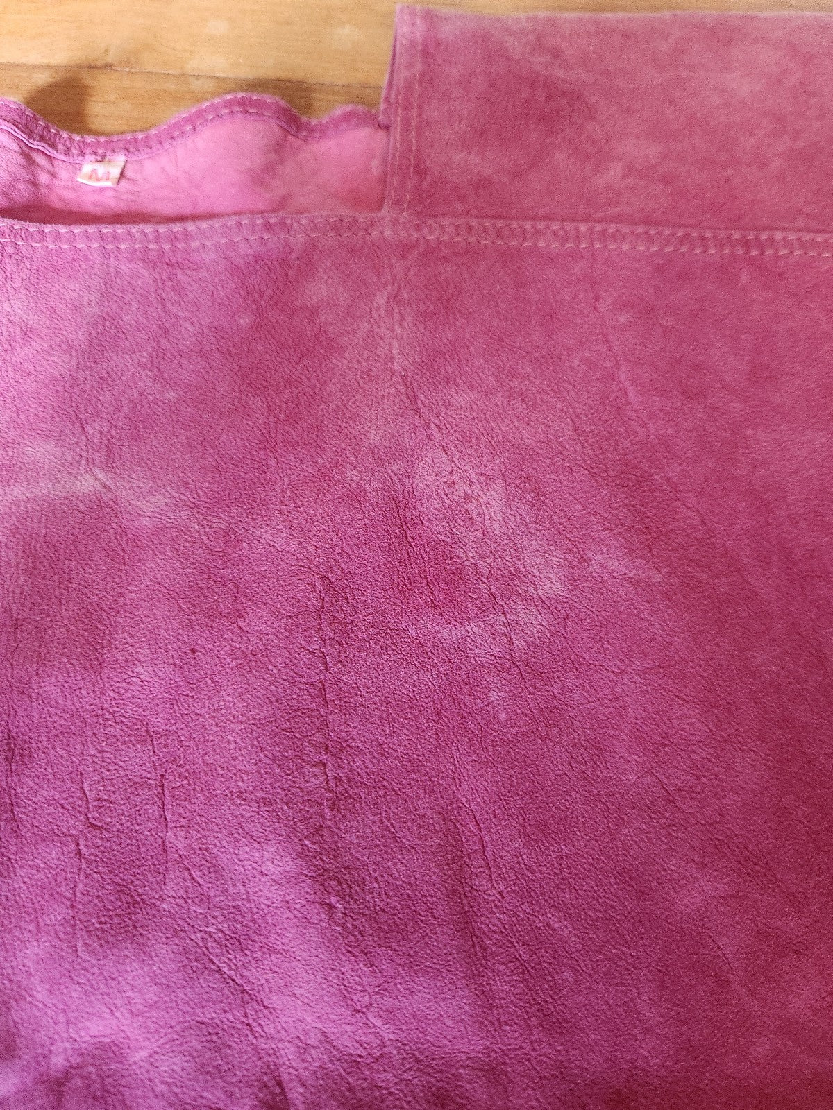90s Pink Suede Square Neck Top