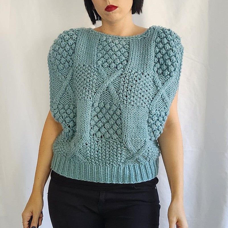 80s Blue Sleeveless Sweater