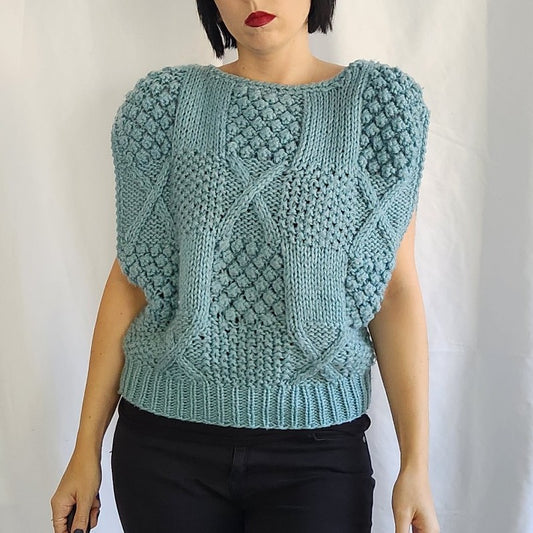 80s Blue Sleeveless Sweater