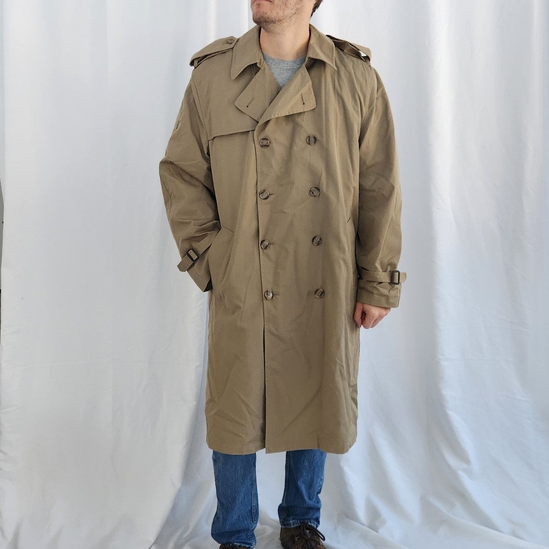 80s/90s Classic Beige Trench Coat