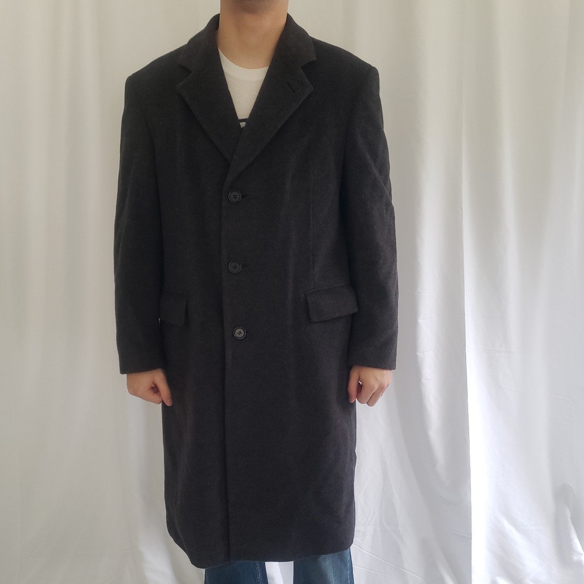 70s/80s Dark Gray Wool Trench Coat