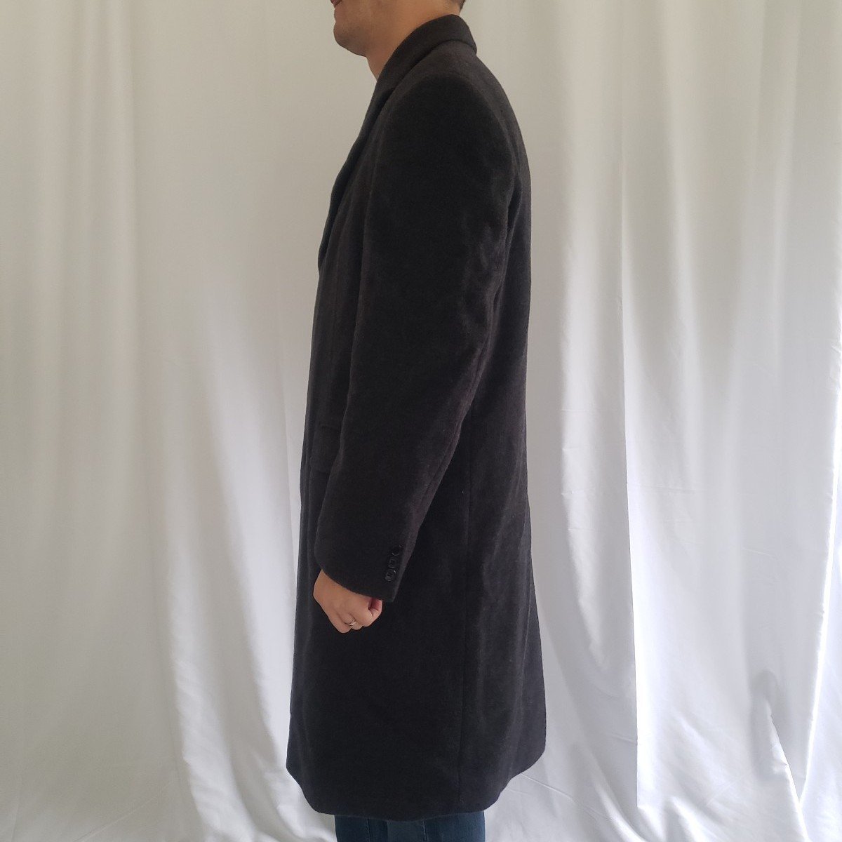 70s/80s Dark Gray Wool Trench Coat