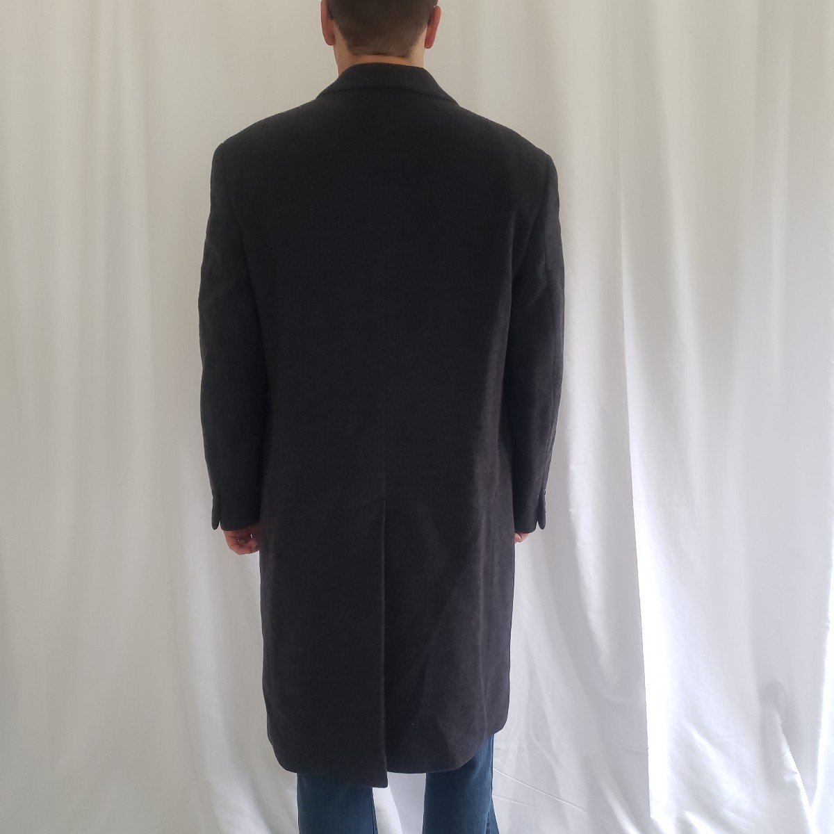 70s/80s Dark Gray Wool Trench Coat