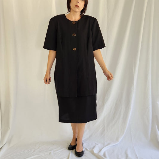 90s Deadstock Black Midi Dress