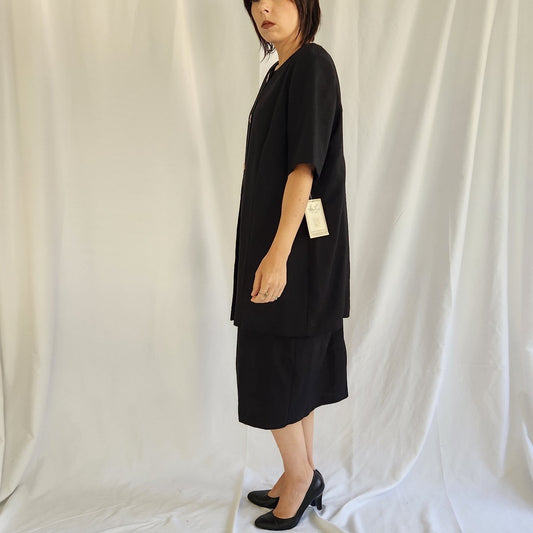 90s Deadstock Black Midi Dress