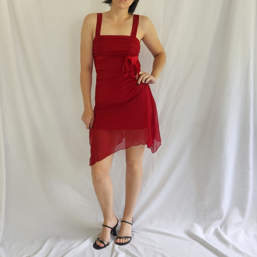 00s Red Sparkly Dress