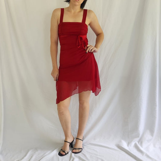 00s Red Sparkly Dress