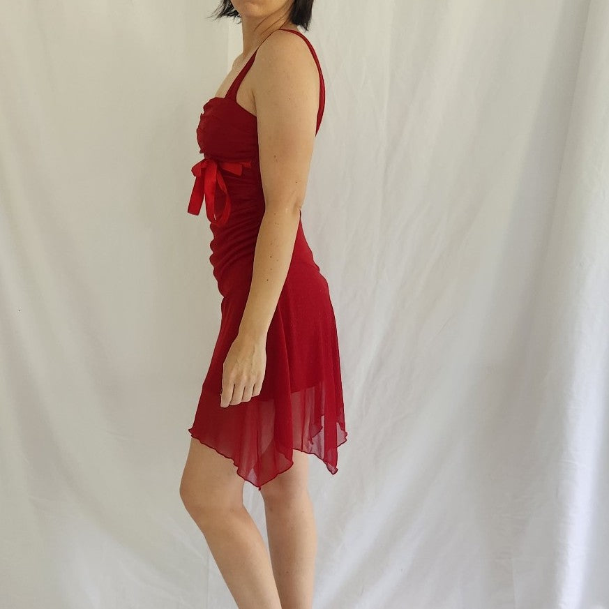 00s Red Sparkly Dress