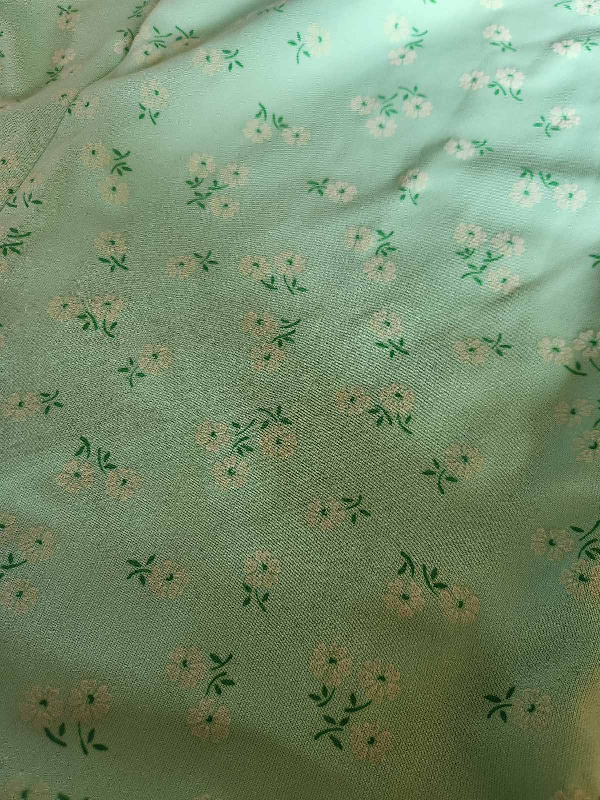 70s Home Made Green Floral Sleeveless Maxi Dress