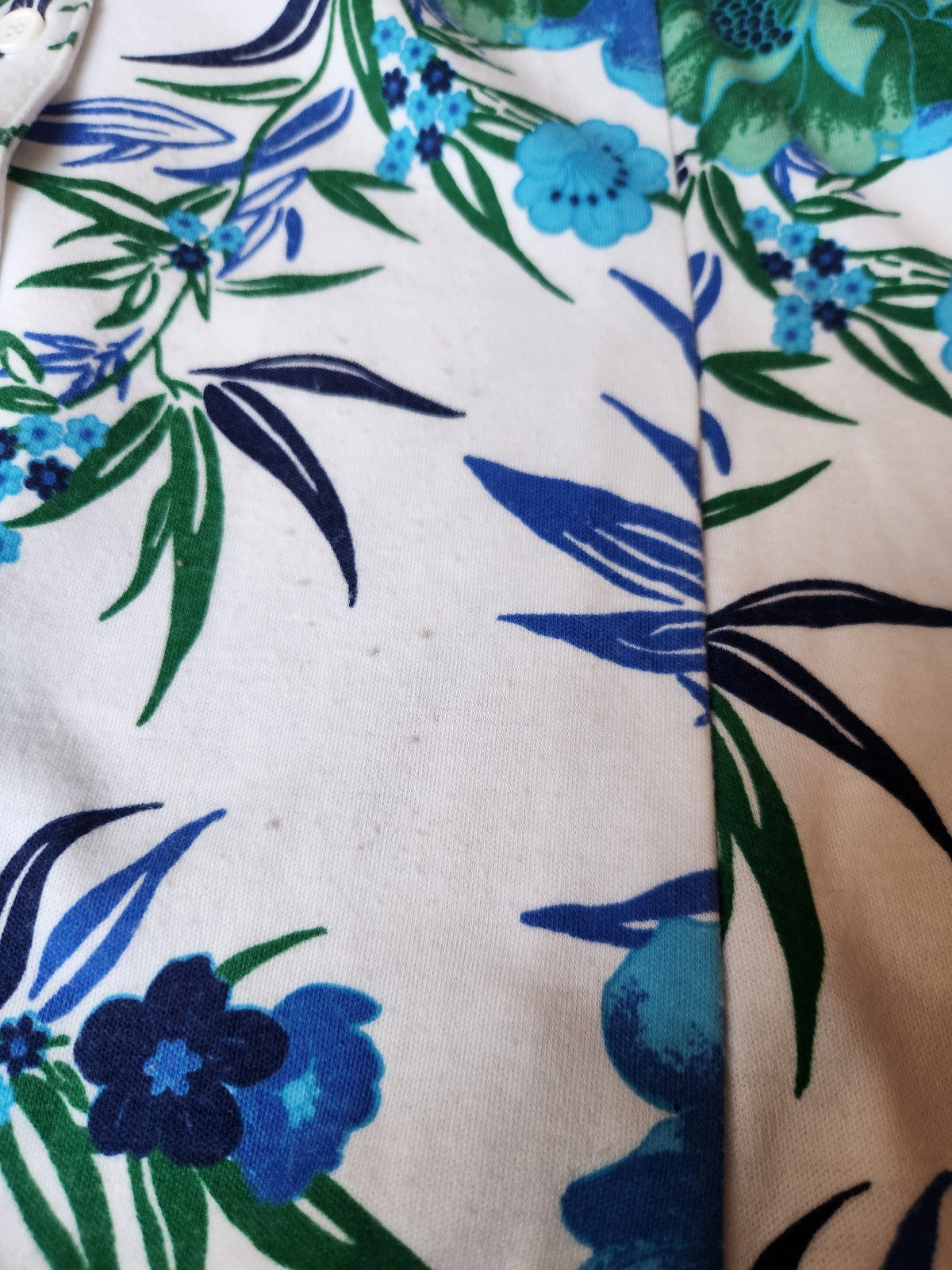90s/00s White, Blue, and Green Floral Sleeveless Maxi Dress