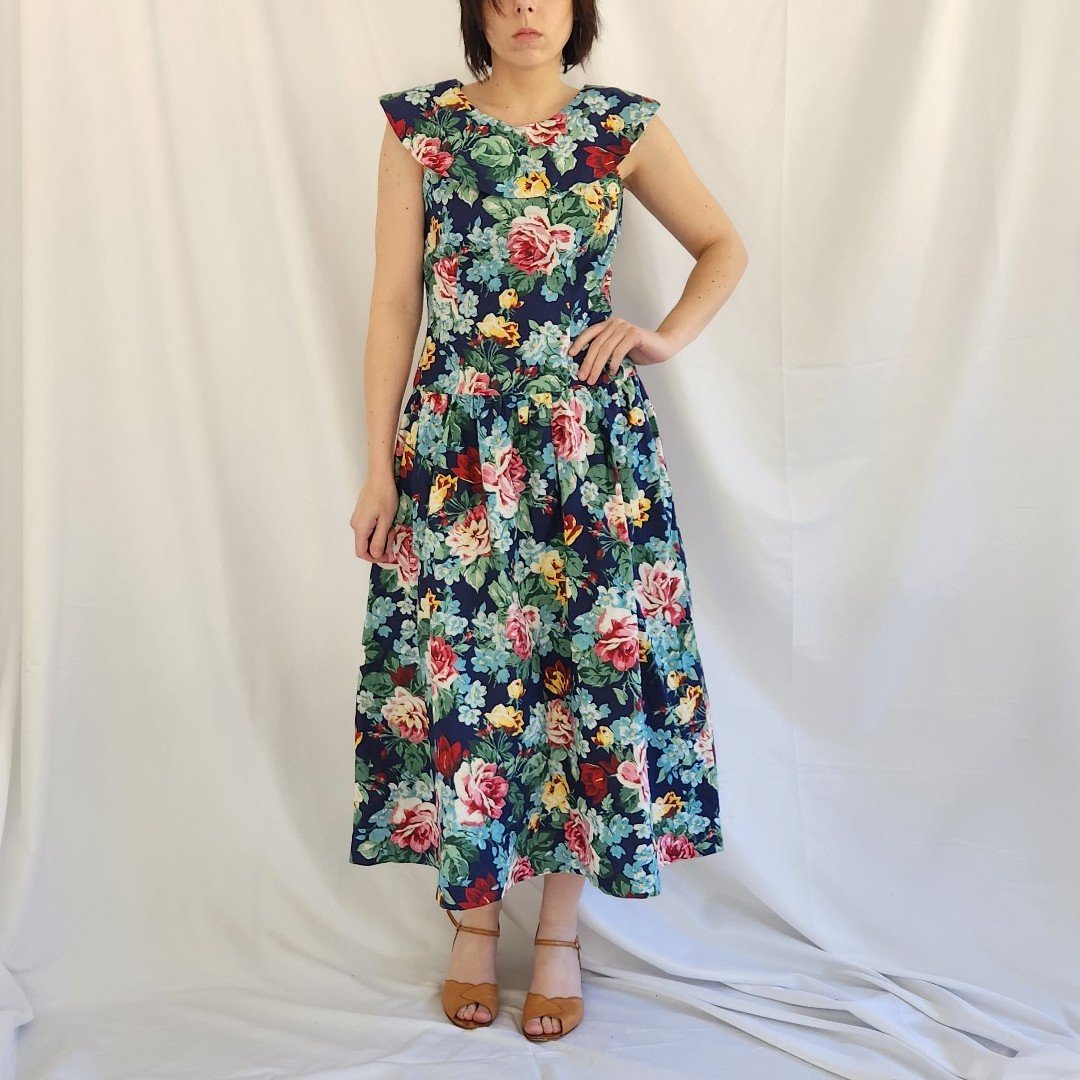 90s Floral Cotton Dress