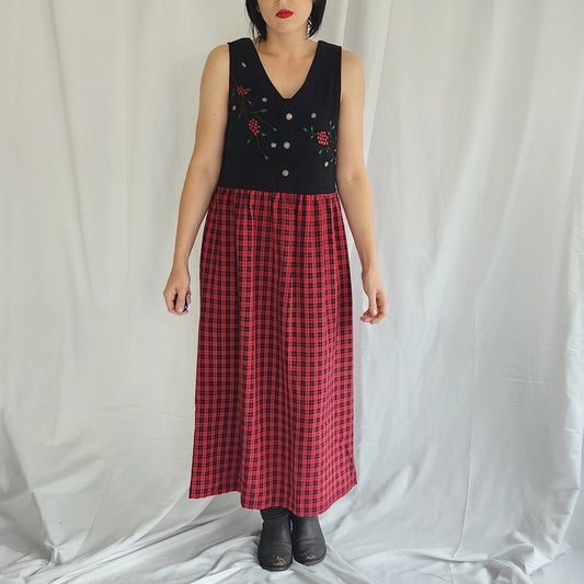 Red and Black Plaid Christmas Jumper Dress