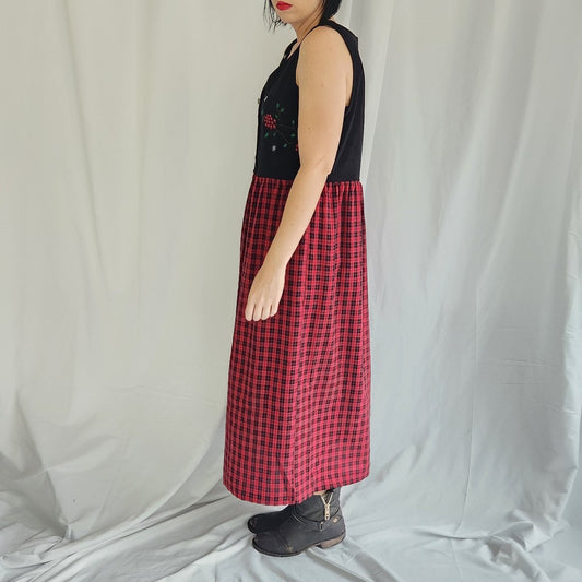 Red and Black Plaid Christmas Jumper Dress
