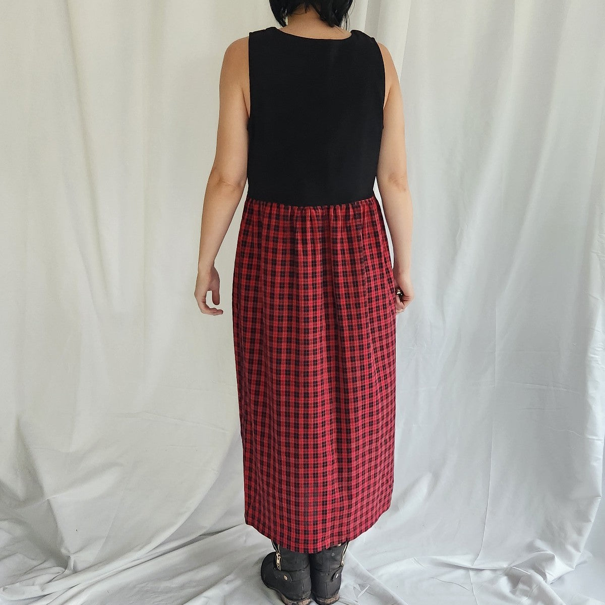 Red and Black Plaid Christmas Jumper Dress
