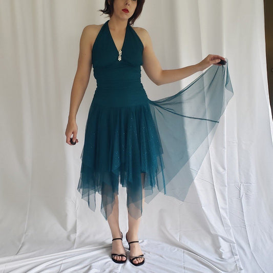 Y2K Teal Fairycore Dress