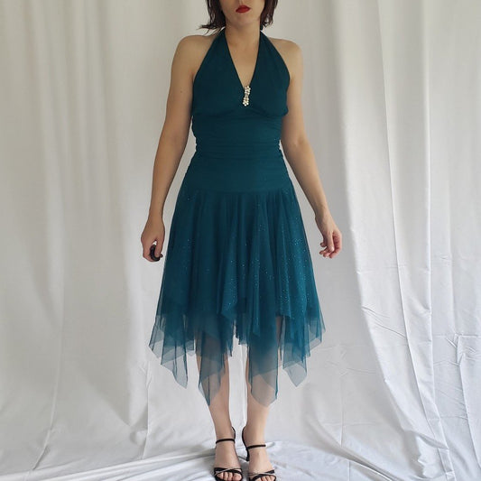 Y2K Teal Fairycore Dress