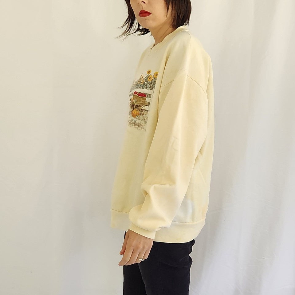00s Grandmacore Fall Scene Crew Neck Sweatshirt