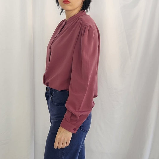 80s Mauve Button Down Blouse