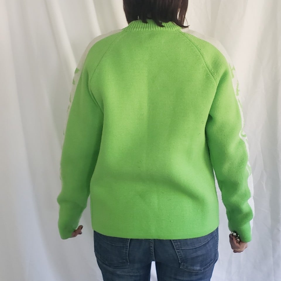 70s Neon Green Kawasaki Sweater