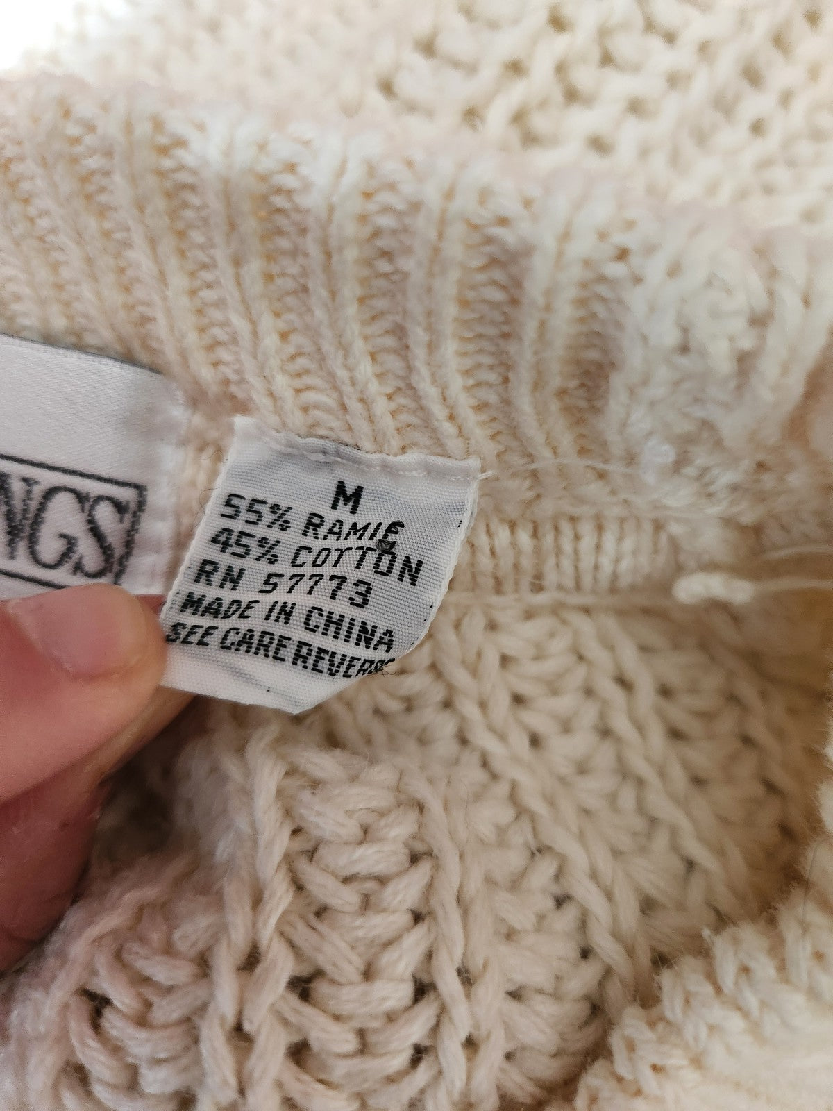 90s Ivory Ramie and Cotton Sweater