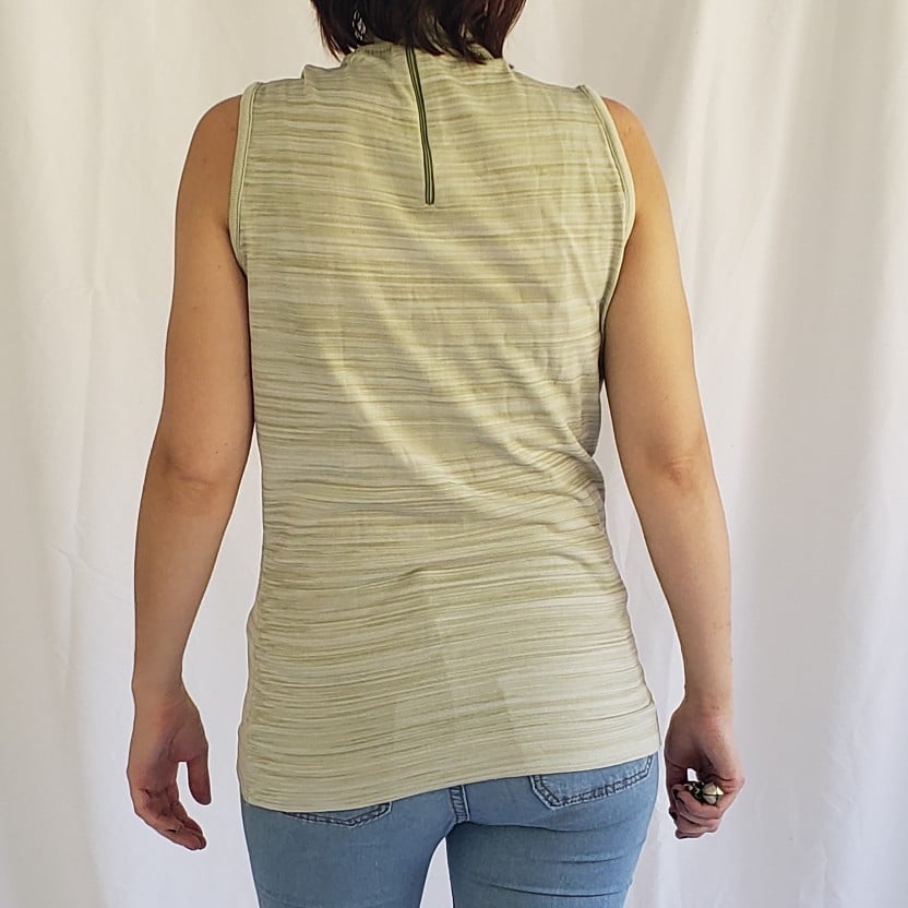 70s Deadstock Green Striped Sleeveless Top