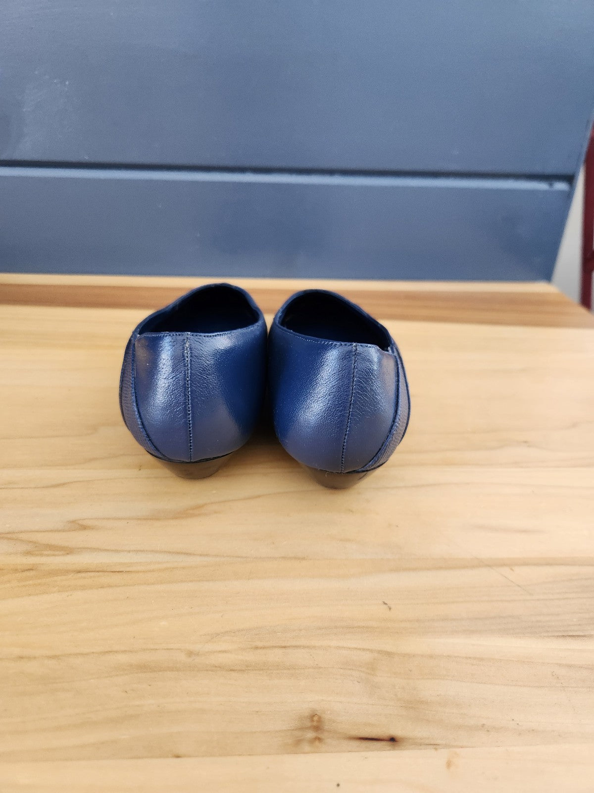 80s Blue Faux Leather Flats