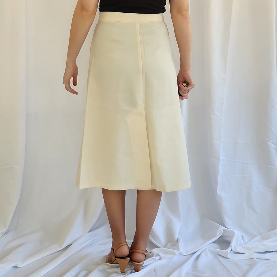 70s/80s Cream Midi Skirt