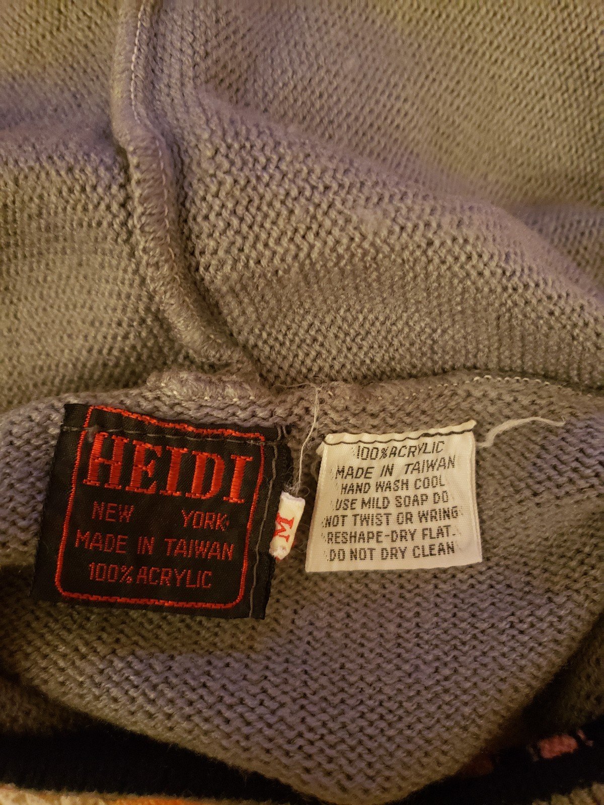 70s Gray Striped Hooded Sweater