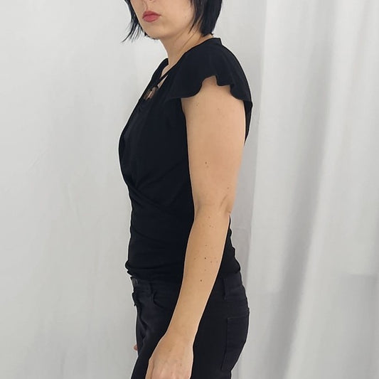 Y2K Black Layered Top