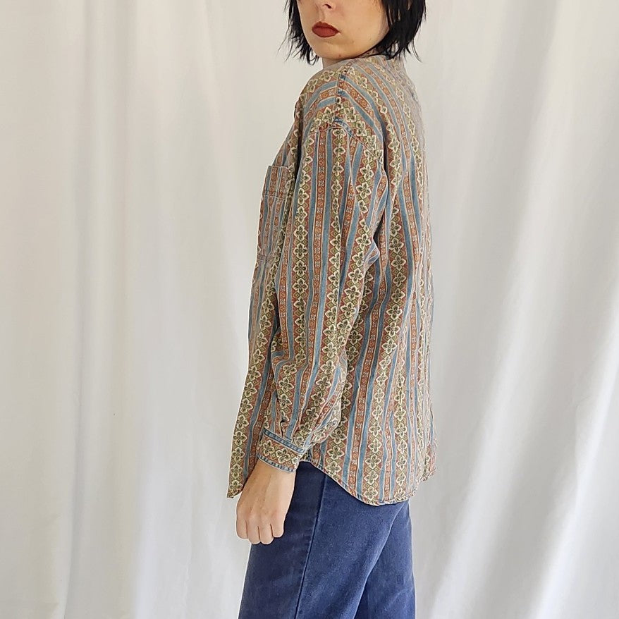 90s 100% Cotton Liz Claiborne Southwest Print Button Down