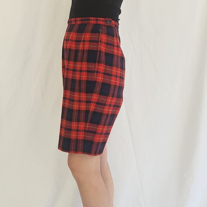 70s Red Plaid Shorts