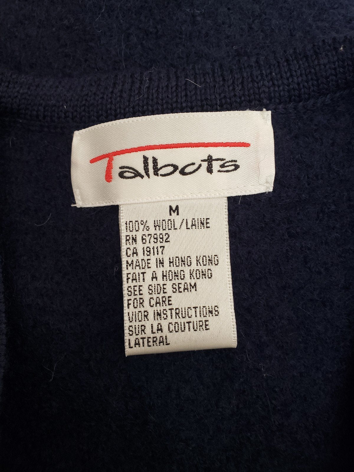 Talbots Blue Wool Embroidered Sweater Vest