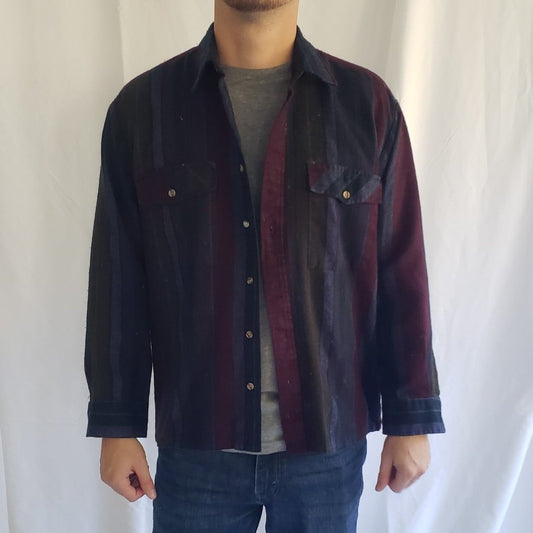 80s/90s Dark Striped Flannel