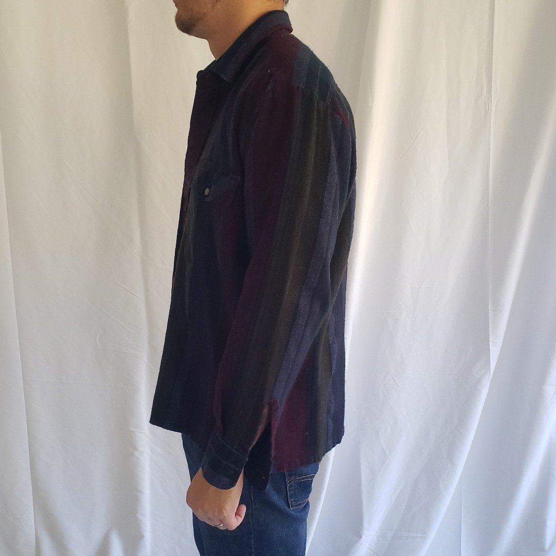 80s/90s Dark Striped Flannel