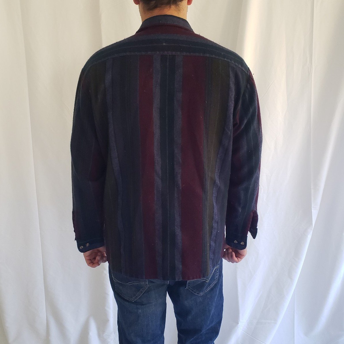 80s/90s Dark Striped Flannel