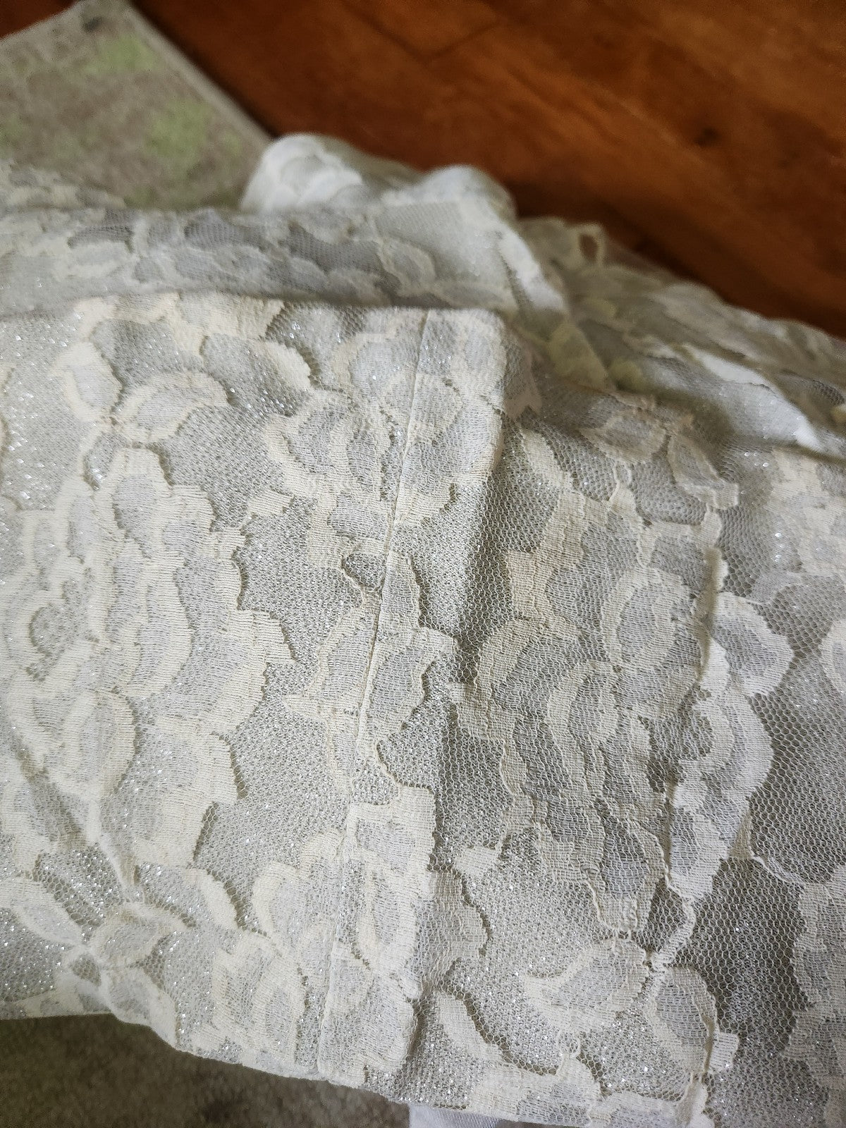 70s Cream Lace Bell Bottoms