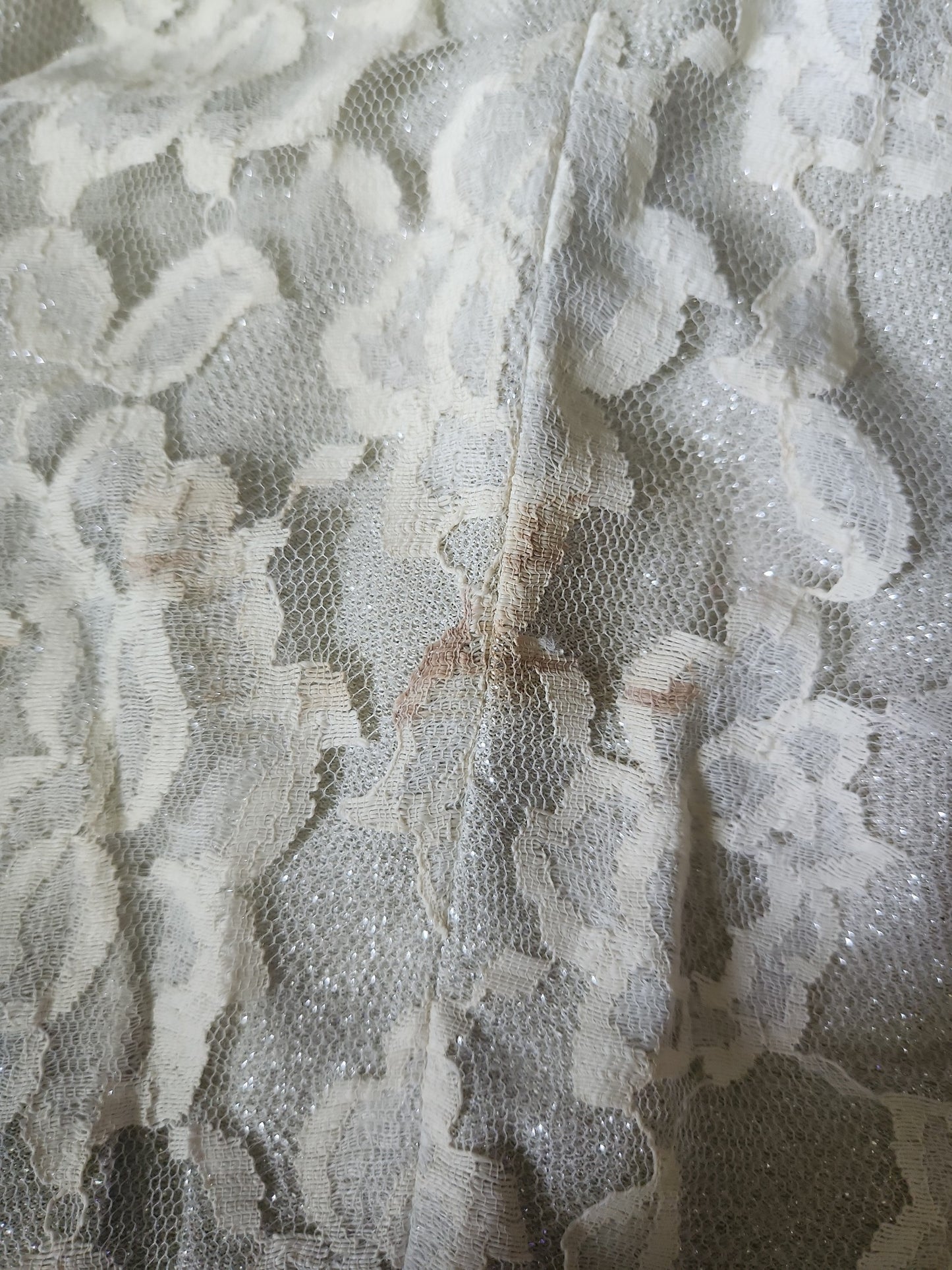 70s Cream Lace Bell Bottoms