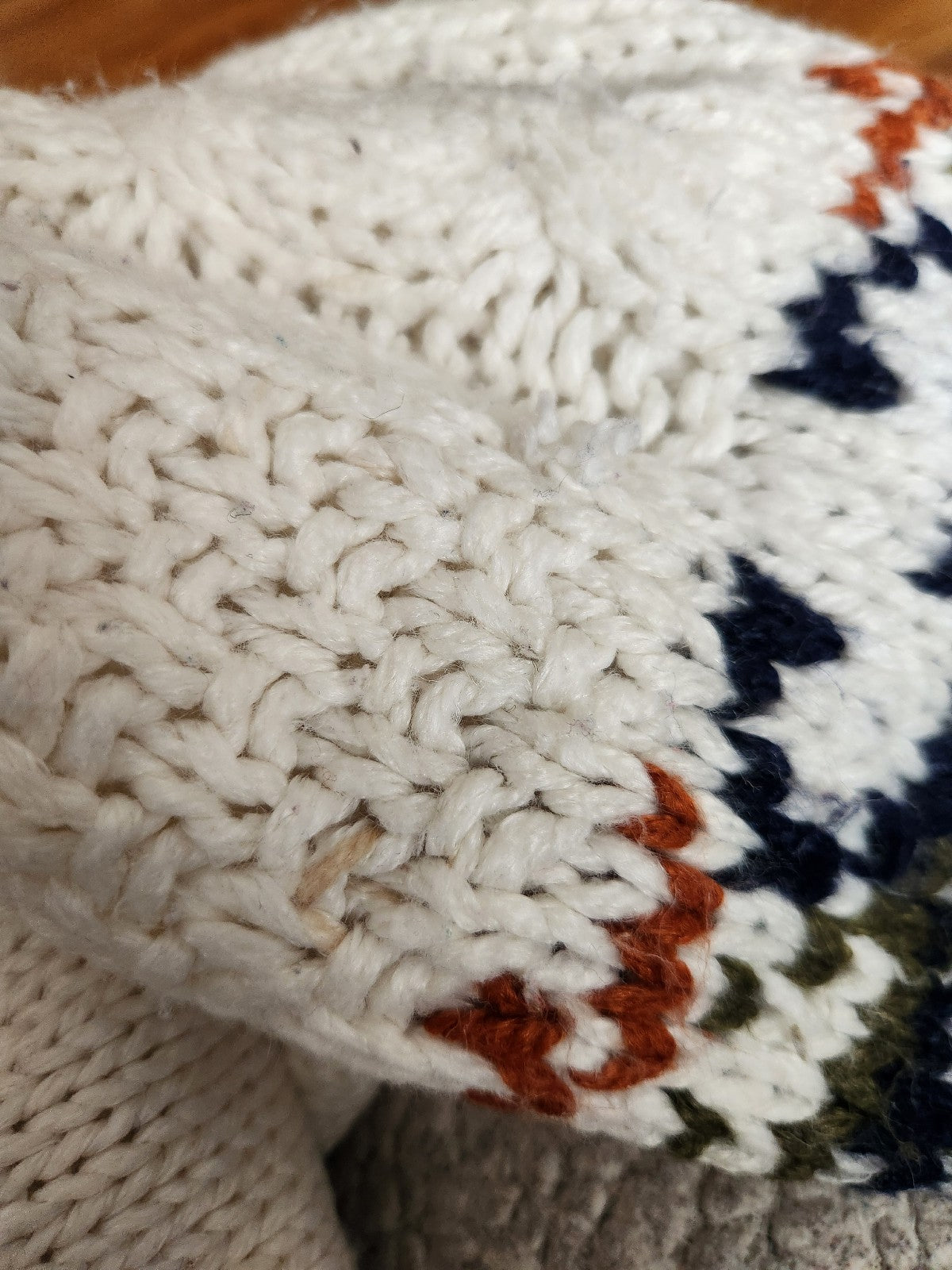 90s Hand Knit White Cardigan