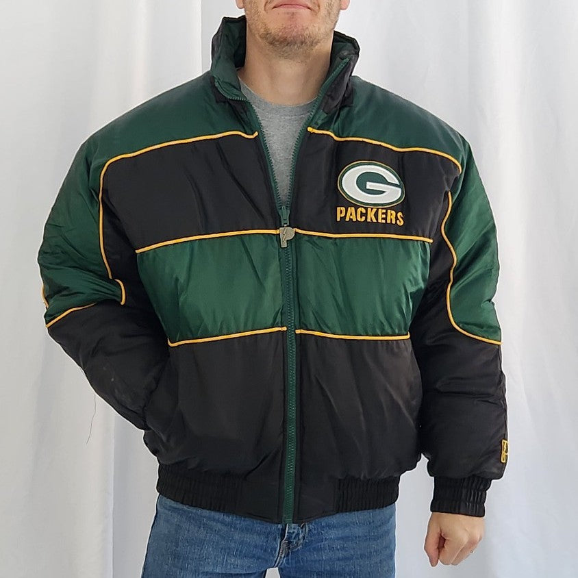90s Green Bay Packers Reversible Puffer Coat