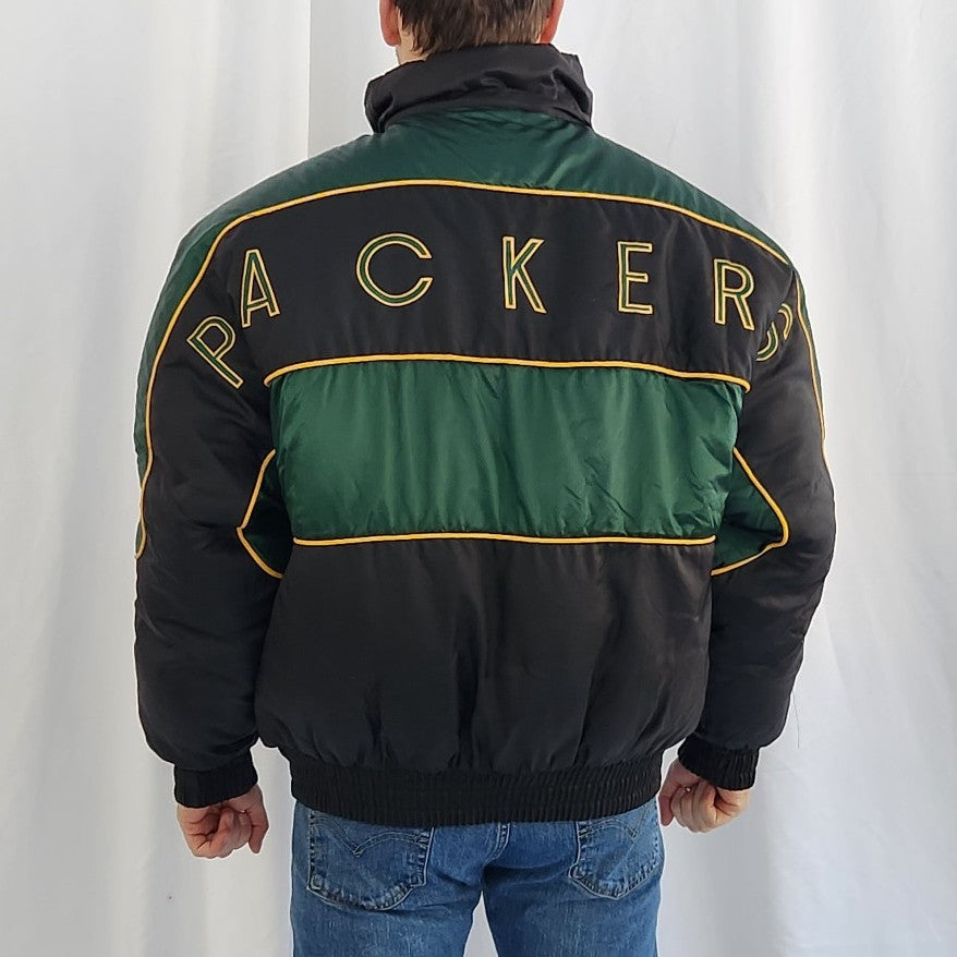 90s Green Bay Packers Reversible Puffer Coat
