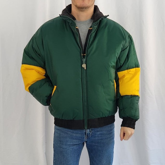 90s Green Bay Packers Reversible Puffer Coat