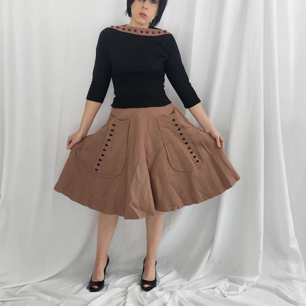 60s Hand Made Felt Skirt and Matching Top