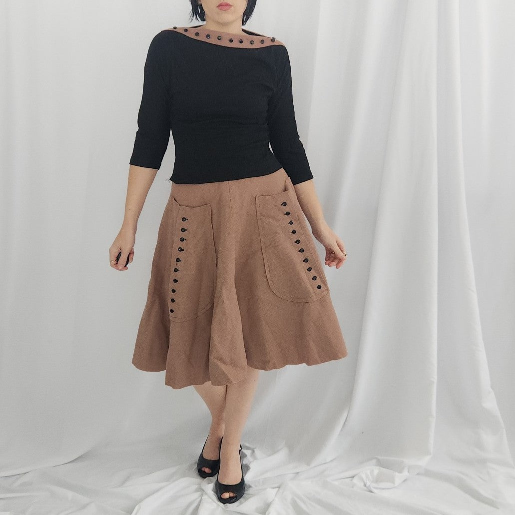 60s Hand Made Felt Skirt and Matching Top