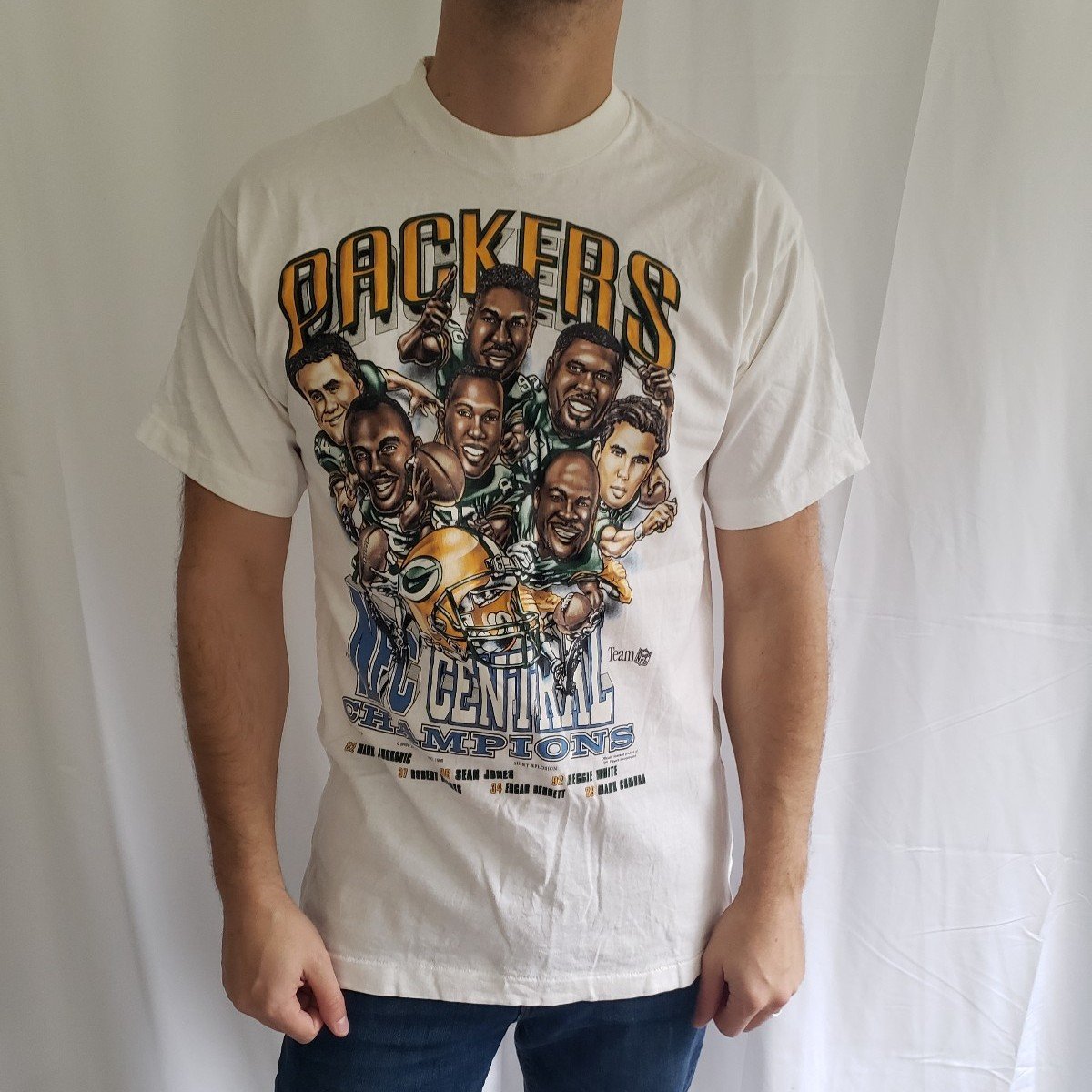 Vintage Green Bay Packers 1995 NFC Central Champs Caricature Tee