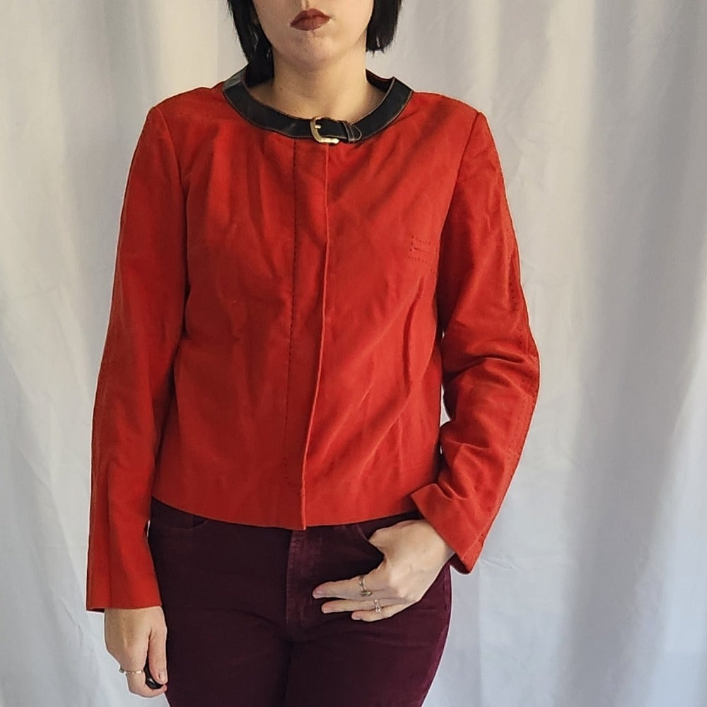 60s Orange Faux Suede Jacket