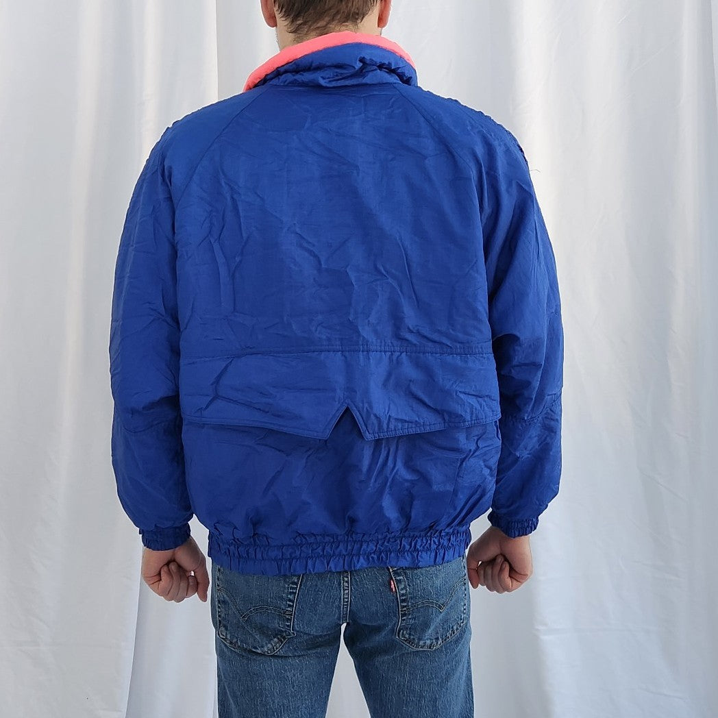 80s Blue Nylon Puffer Jacket