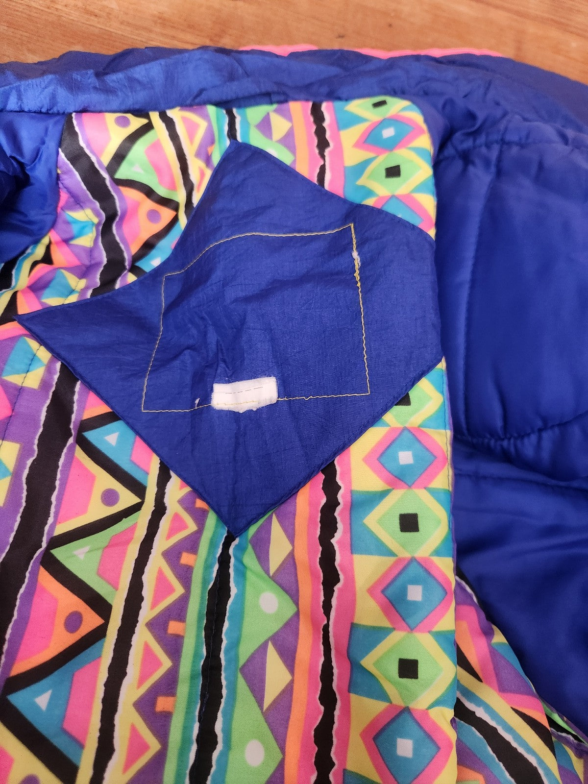 80s Blue Nylon Puffer Jacket