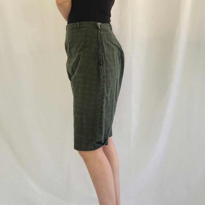 60s Home Made Green Plaid Shorts